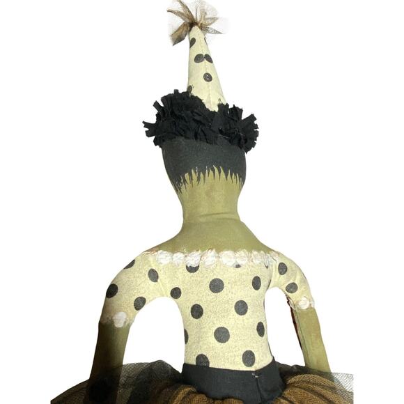 Sharon Andrews Primitive 22" Halloween Rare Green Face Arms Pumpkin Shelf Figure - Picture 6 of 10